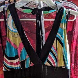 Multicolored Halter-Style Dress